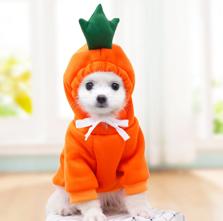 Cute Fruit Pet Hoodie - Winter Warm Fleece Costume for Small Dogs & Cats