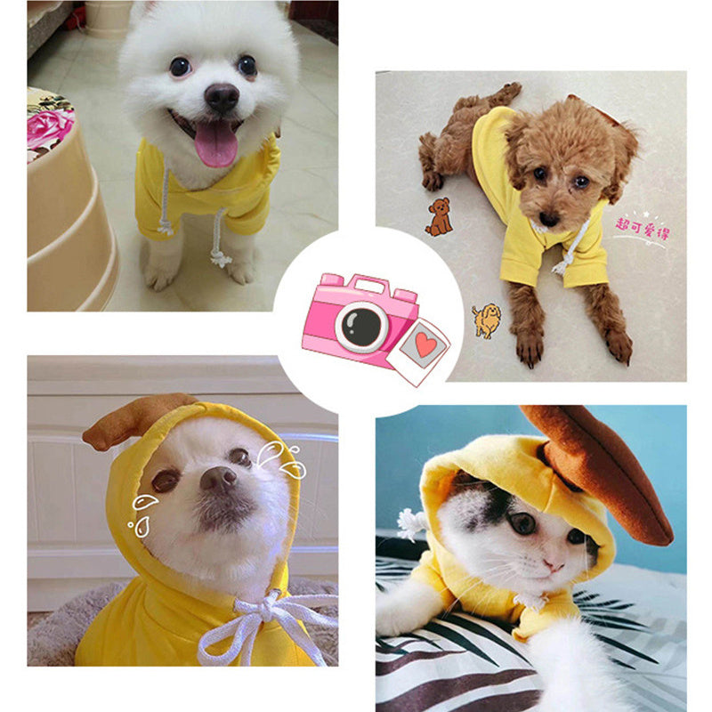 Cute Fruit Pet Hoodie - Winter Warm Fleece Costume for Small Dogs & Cats