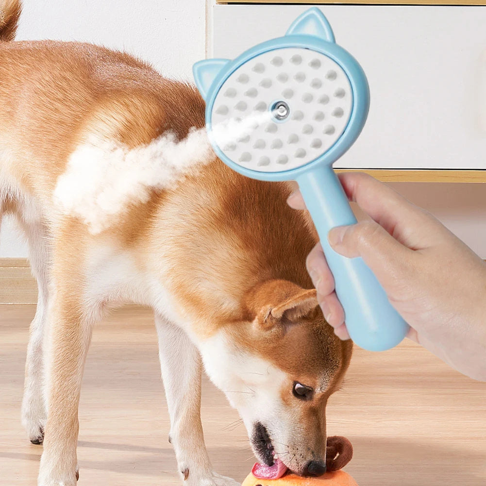 Steam Pet Grooming Brush - Rechargeable Self-Cleaning
