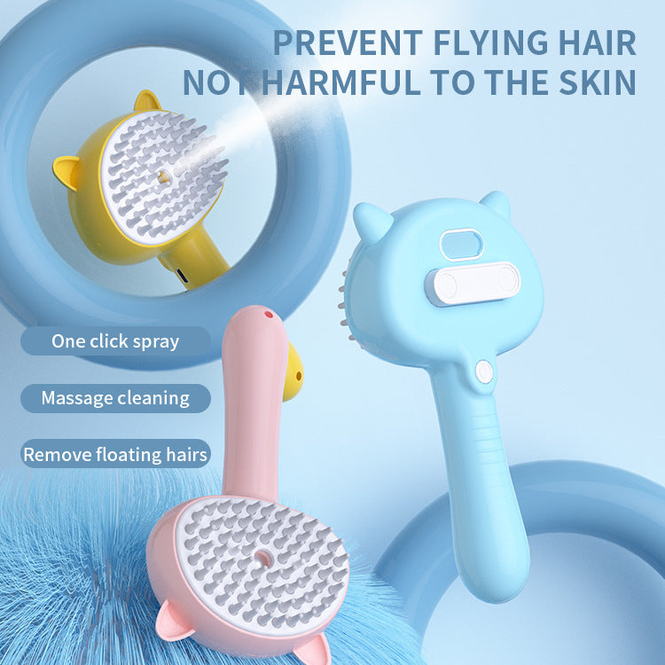 Steam Pet Grooming Brush - Rechargeable Self-Cleaning
